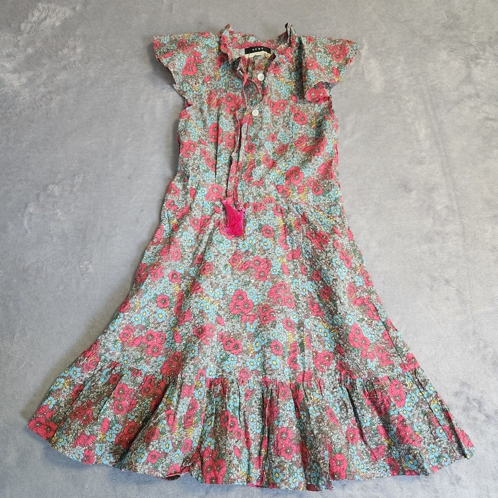New Rowe Bright Floral Sleeveless Dress Size 5 Girls NWT Pink Petty Flowers